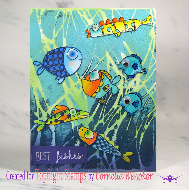 AALL & Create - A7 - Clear Stamps - 858 - Janet Klein - Plenty of Fish
